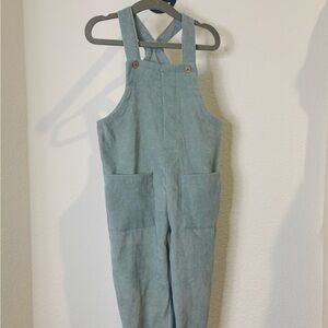 Ribbed corduroy overall romper